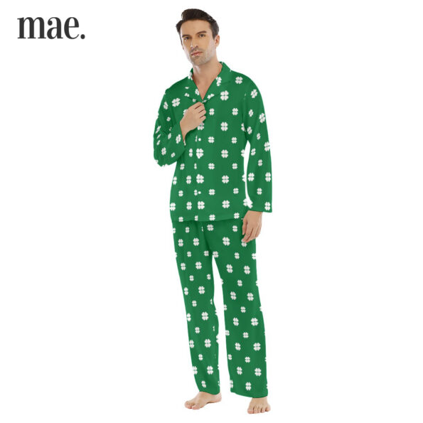 Happy Patrick Day Green Long Sleeve PJ Set For Men