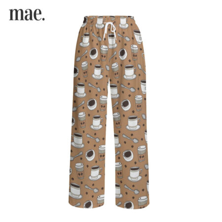 Coffee Long Pajama Pants For Women