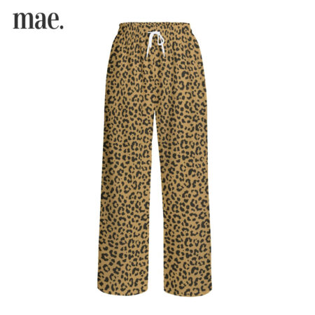 Leopard Women's Pajama Pants With Wide Length