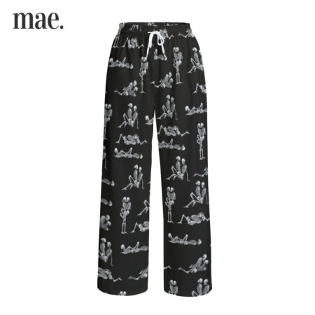 Unique Skeleton Position Halloween Pajamas Pants For Couples