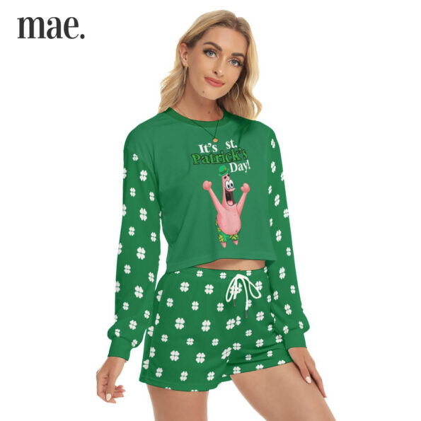 Funny St Patrick Day SpongeBob Sweatshirt And Shorts For Women