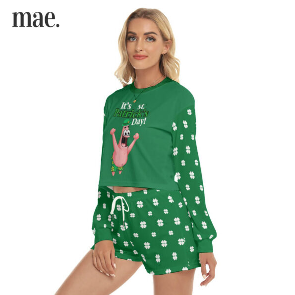 Funny St Patrick Day SpongeBob Sweatshirt And Shorts For Women