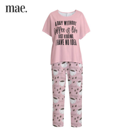 Sweet Pink Women's Pajamas For Coffee Lovers