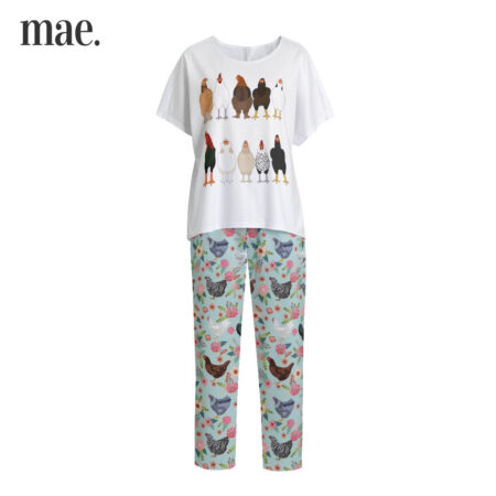 Vintage Chicken Floral Sleepwear For Women