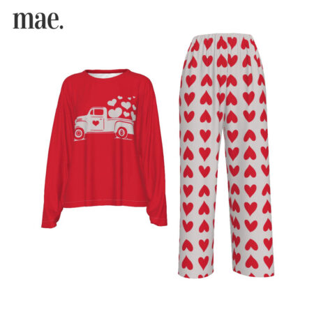 Valentine Truck Long Sleeve PJs For Women