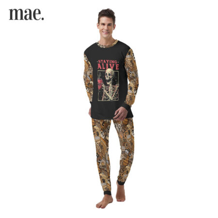 Funny Coffee Skeleton Men's Pajamas