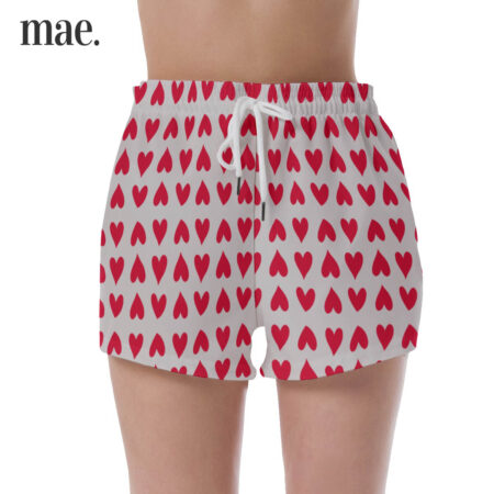 Valentine White And Red Heart Short Bottoms