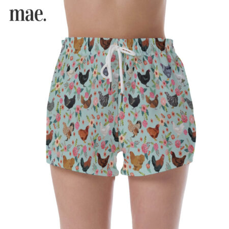 Vintage Flower Chicken Women's Shorts