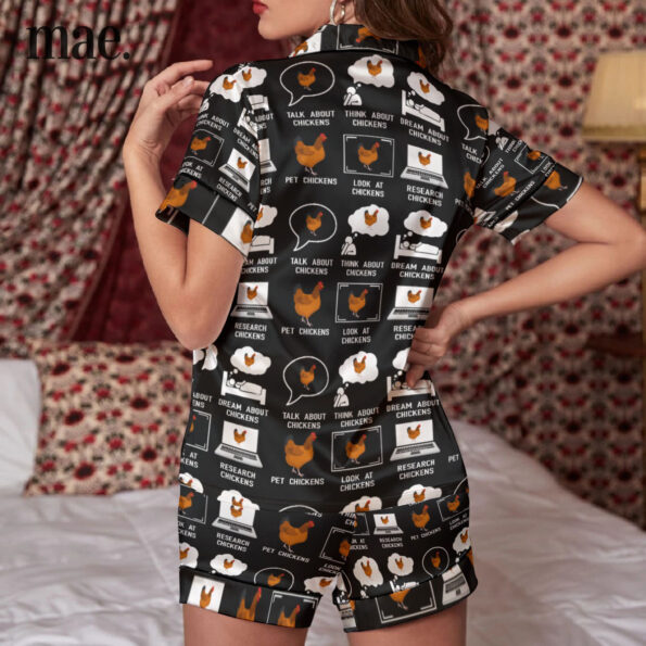 Black Chicken Short Pajama Sets