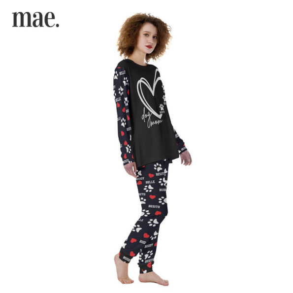 Black Custom Dog Name Pajamas For Women