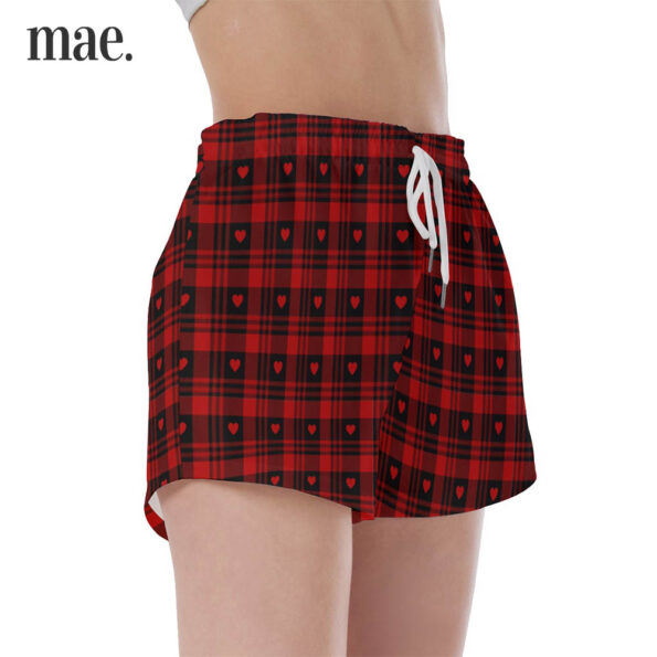 Black Red Checkboard Women's Shorts