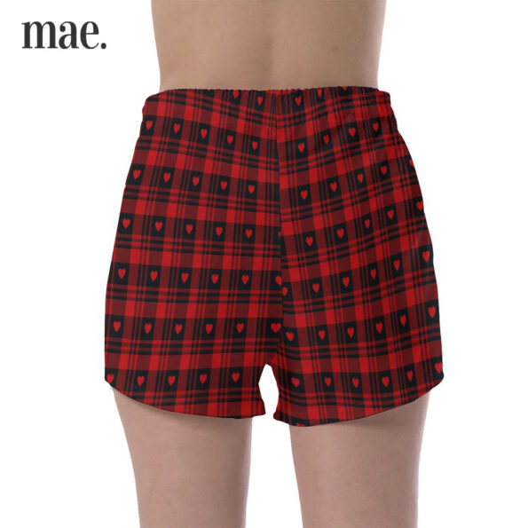 Black Red Checkboard Women's Shorts