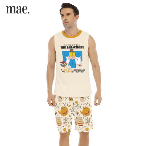 Book And Tea Time Sleeveless Men's Set