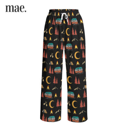 Camping Print Unisex Pajamas Pants