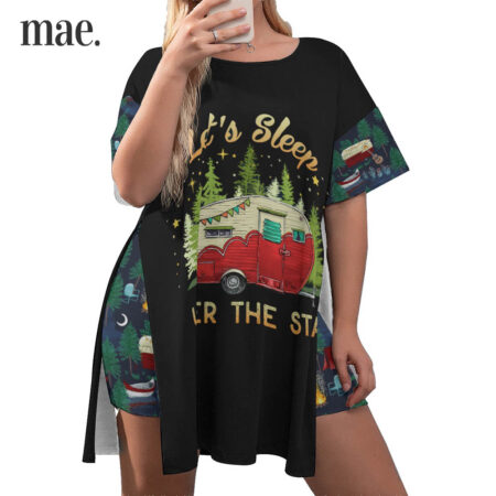 Camping Themed Women Short Pajamas Plus Size