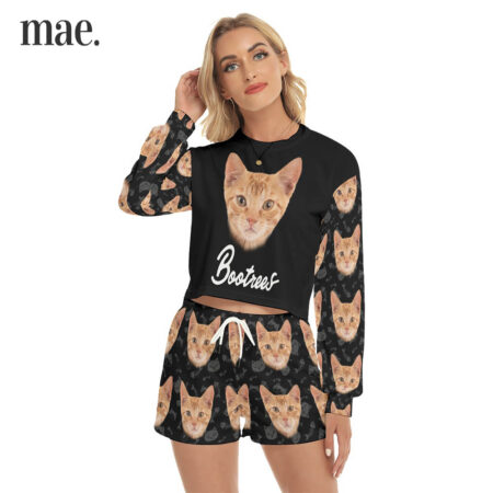 Cat Lover Sweatshirt And Shorts For Women