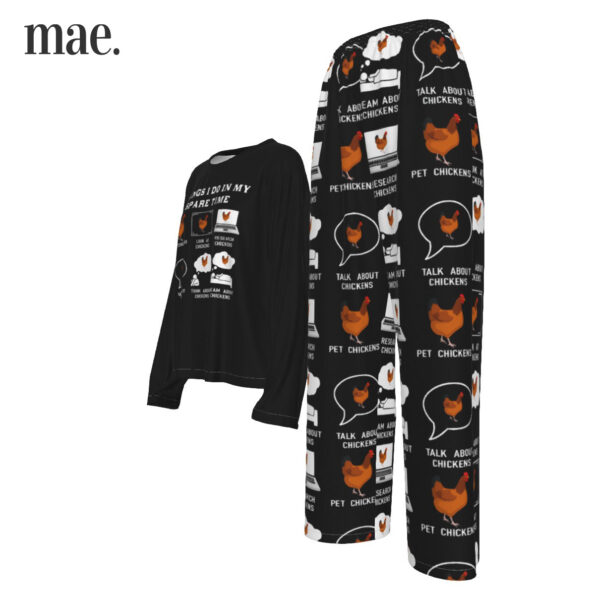 Chicken Dream Black Casual Pajamas