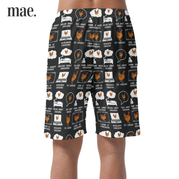 Chicken Lovers Black Casual Shorts For Men