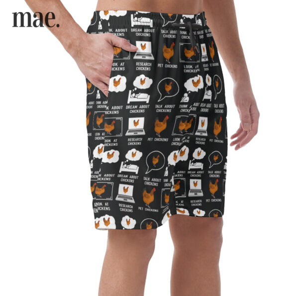 Chicken Lovers Black Casual Shorts For Men