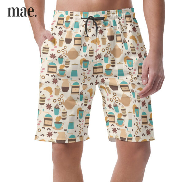 Coffee Theme Casual Shorts For Men