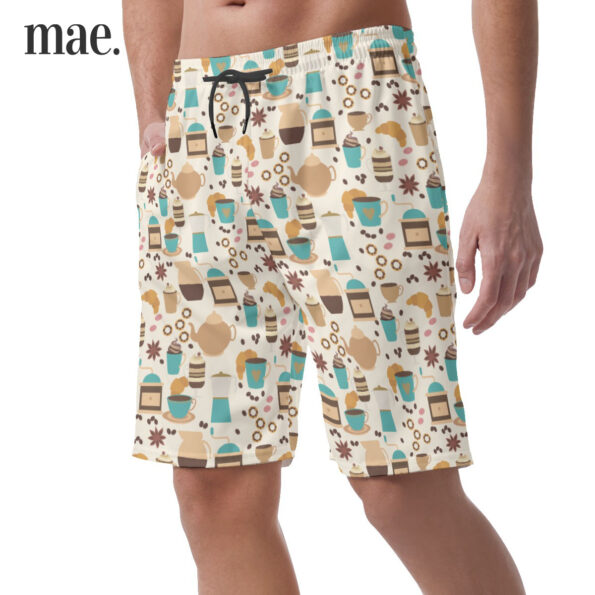 Coffee Theme Casual Shorts For Men