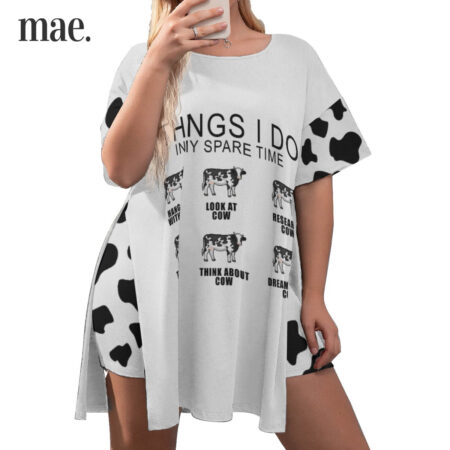 Cow Lovers Life Women Short Pajamas Plus Size