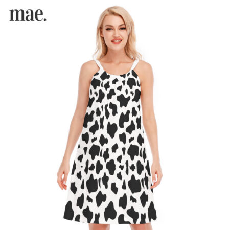 Cow Lovers White Cami Dress For Women