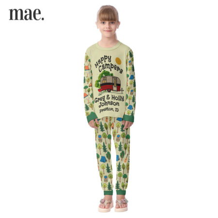 Custom Name Camping Pajamas For Kids