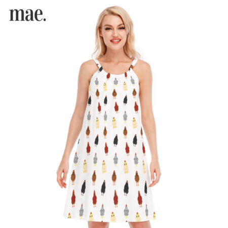 Cute Chickens White Cami Dress