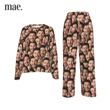 Hilarious Custom Face Long Sleeve Pajamas