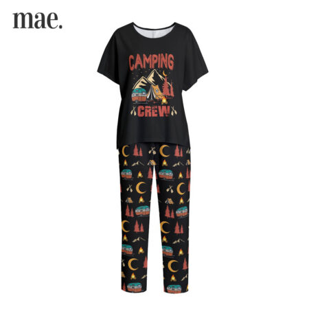 Ladies Camping Pajamas With Short Sleeve