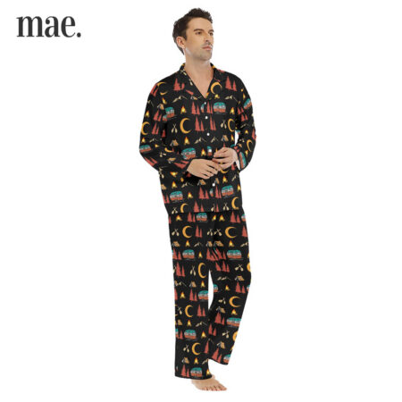 Matching Camping Collar Pajama Sets For Men