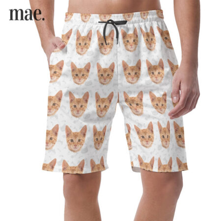 Men's Pockets Shorts With Custom Cat Face