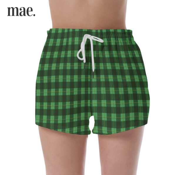 Blackgreen Plaid Women's Shorts