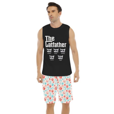 Personalize Catfather Sleeveless Men's Set