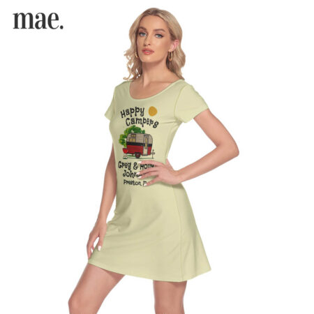 Personalized Camping Short Sleeve Women's Dress