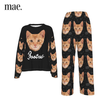 Personalized Cat Photo Long Sleeve Pajama Set