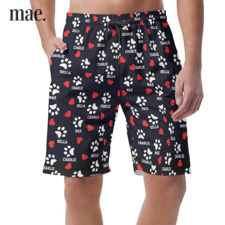 Personalized Dog Name Men's Shorts With Pockets