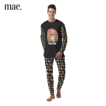 Retro Vintage Custom Dog Men's Pajamas