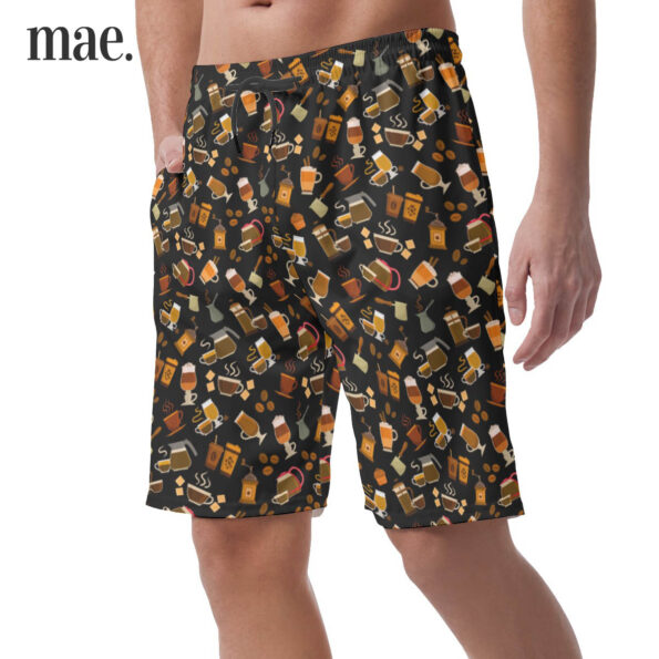 Coffee Black Casual Shorts For Men