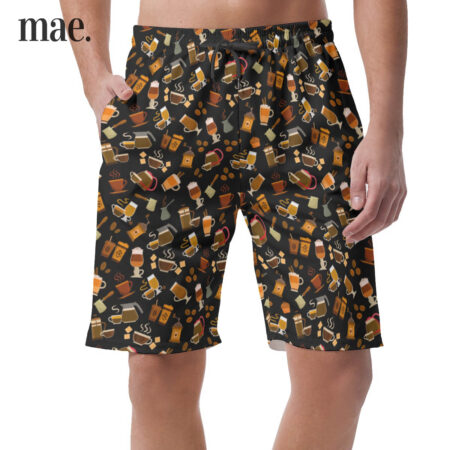 Coffee Black Casual Shorts For Men