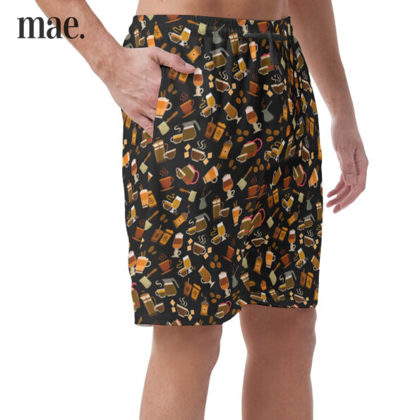 Coffee Black Casual Shorts For Men