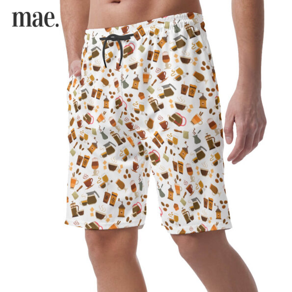 Coffee White Casual Shorts For Men