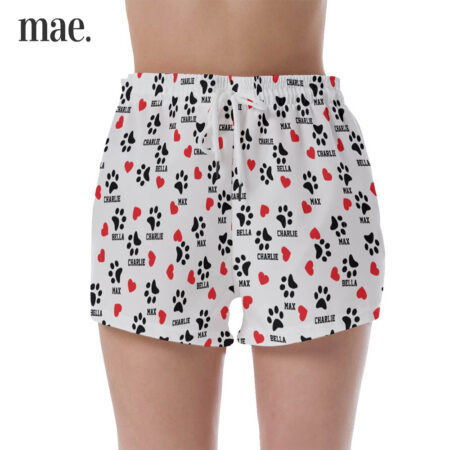 Unique Custom Dog Name Pajama Shorts For Women