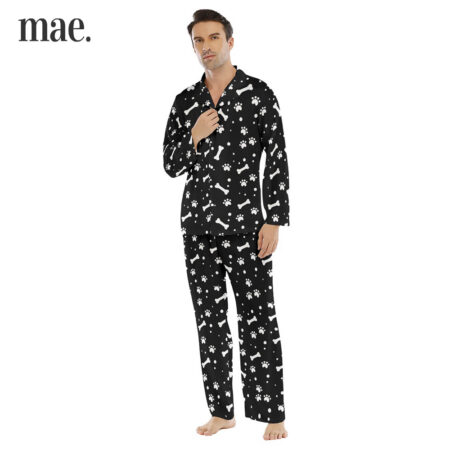 Unique Dog Black Pajamas For Men