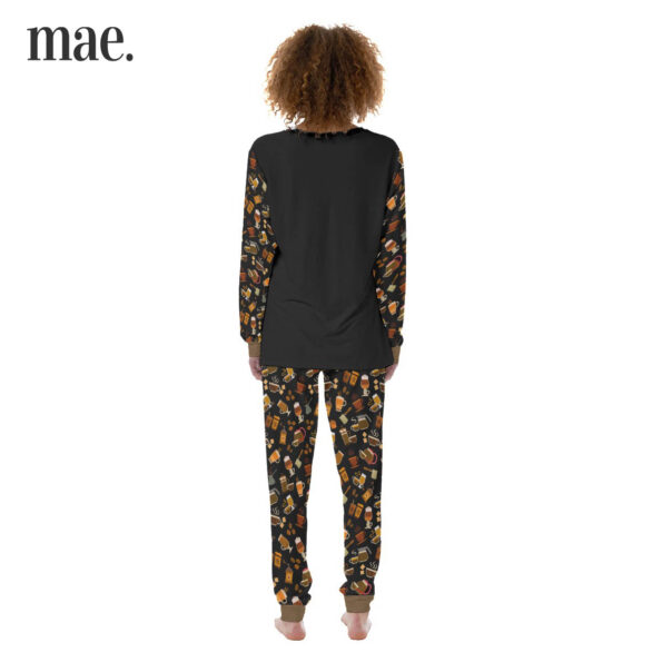 Cat And Coffee Black Women's Pajamas