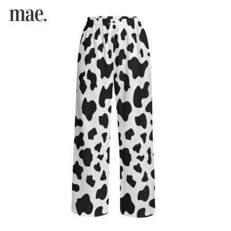 White Cow Unisex Wide Leg Pajamas Pants