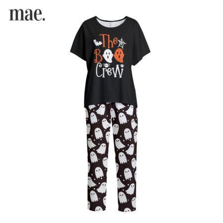 Boo Crew Halloween Short Sleeve Pajama Set