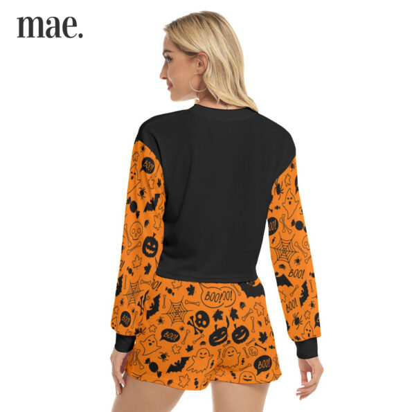 Black And Orange Skeleton Women's Pajamas