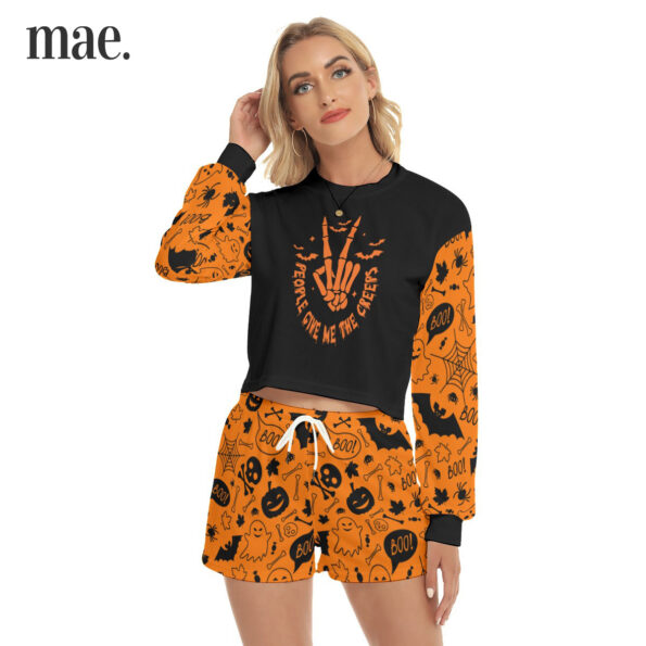 Black And Orange Skeleton Women's Pajamas